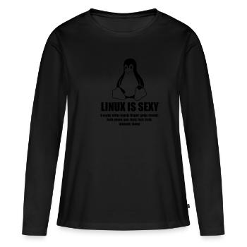 Linux Root SUDO Unix Shell Sexy funny gift - Women's Premium Organic Long Sleeve Shirt - black - Front - Julia (174cm)
