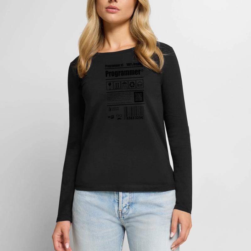 Coder Programmierer Koffein Entwickler Geschenk Frauen Premium Bio Langarmshirt