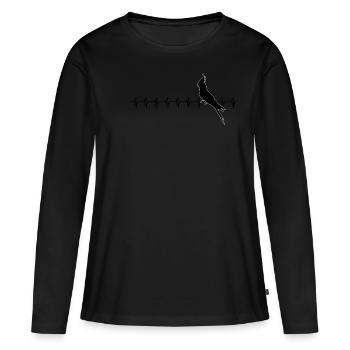 calopsitte - T-shirt manches longues Premium bio Femme - noir - Devant - Julia (174cm)
