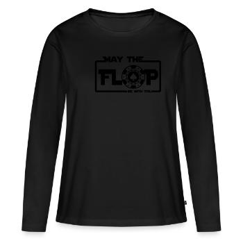 Cadeaux Jeton Casino Poker Bluff Flop - T-shirt manches longues Premium bio Femme - noir - Devant - Julia (174cm)