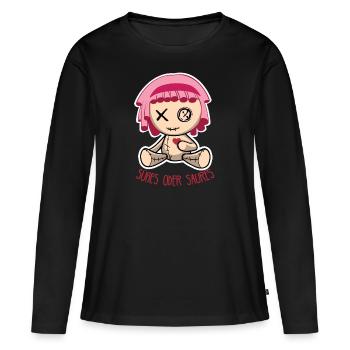 Poupée d'Halloween - T-shirt manches longues Premium bio Femme - noir - Devant - Julia (174cm)