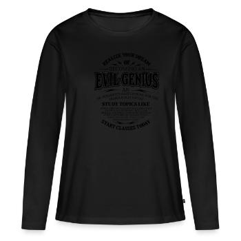Cadeaux Wicked Genius Super Rogue World Domination - T-shirt manches longues Premium bio Femme - noir - Devant - Julia (174cm)