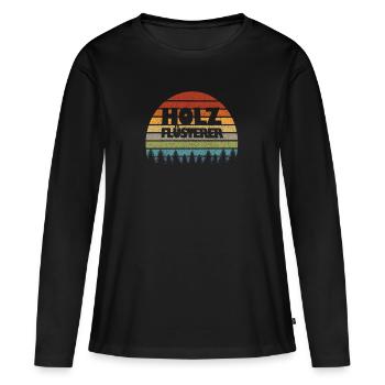Forestry Woodworker Wood Whisperer Vintage - Women's Premium Organic Long Sleeve Shirt - black - Front - Julia (174cm)
