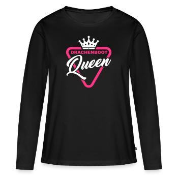 Drachenboot Queen - Königin Paddlerin - Frauen Premium Bio Langarmshirt - Schwarz - Vorne - Julia (174cm)