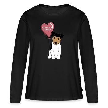 Terrier du Brésil - T-shirt manches longues Premium bio Femme - noir - Devant - Julia (174cm)