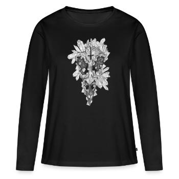 Le Corbeau de Cristal - T-shirt manches longues Premium bio Femme - noir - Devant - Julia (174cm)