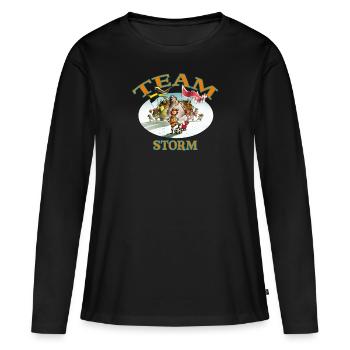 Team STORM - T-shirt manches longues Premium bio Femme - noir - Devant - Julia (174cm)