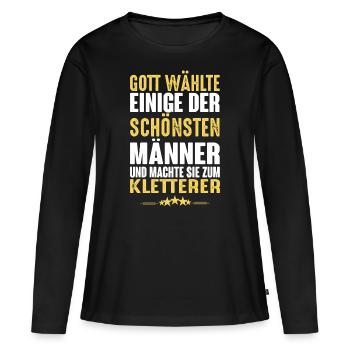 Klettern - Kletterer - Frauen Premium Bio Langarmshirt - Schwarz - Vorne - Julia (174cm)