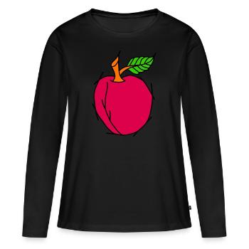 Fruits de prune Fruits - T-shirt manches longues Premium bio Femme - noir - Devant - Julia (174cm)