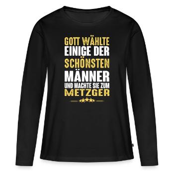 Metzger - Metzger - Frauen Premium Bio Langarmshirt - Schwarz - Vorne - Julia (174cm)