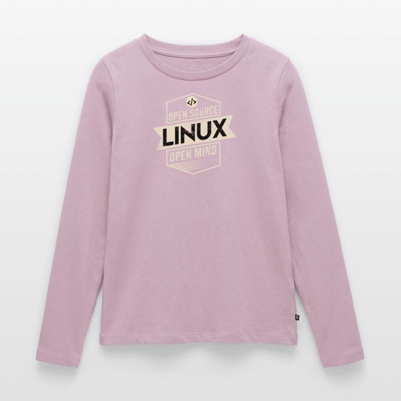 Open Source Open Mind Linux Betriebssystem Frauen Premium Bio Langarmshirt