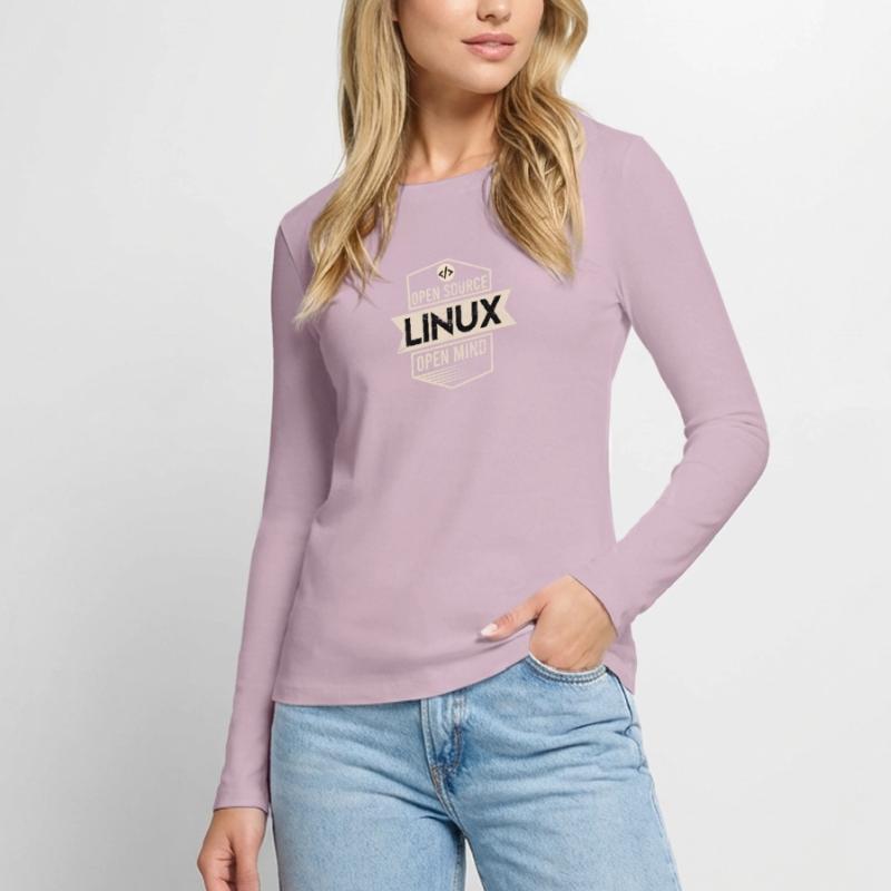 Système d’exploitation Open Source Open Mind Linux T-shirt manches longues Premium bio Femme