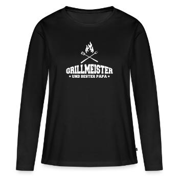 Le maître barbecue et le meilleur papa barbecue - T-shirt manches longues Premium bio Femme - noir - Devant - Julia (174cm)