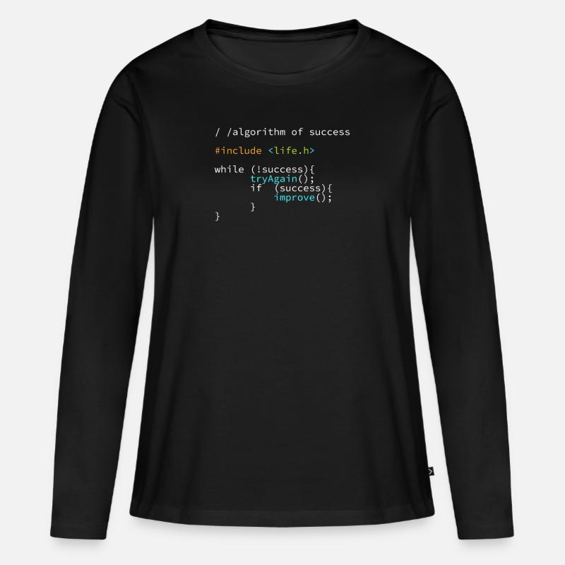 Entwickler Programmierer Erfolgs Code Coder - Frauen Premium Bio Langarmshirt - Schwarz