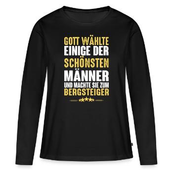 Bergsteigen - Bergsteiger - Frauen Premium Bio Langarmshirt - Schwarz - Vorne - Julia (174cm)