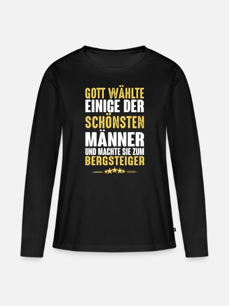 Bergsteigen - Bergsteiger - Frauen Premium Bio Langarmshirt - Schwarz
