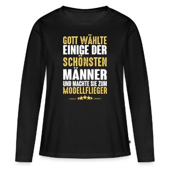 Modellflug - Modellflieger - Frauen Premium Bio Langarmshirt - Schwarz - Vorne - Julia (174cm)