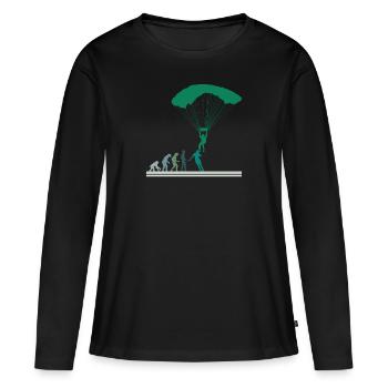 Parachute Evolution Parachute Skydiving - T-shirt manches longues Premium bio Femme - noir - Devant - Julia (174cm)