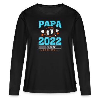 Papa 2022 Loading Werdender Vater Spruch Geschenk - Frauen Premium Bio Langarmshirt - Schwarz - Vorne - Julia (174cm)