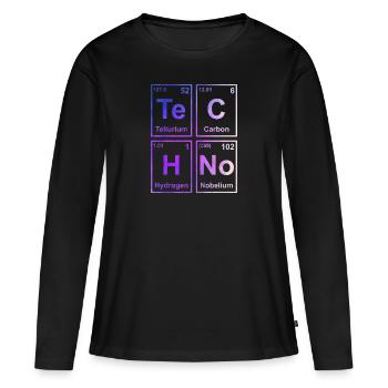 Electro Music Techno Hardstyle Hardtek Deep House - Women's Premium Organic Long Sleeve Shirt - black - Front - Julia (174cm)