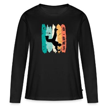 B-Boy Breakdancer Street Art Urban Danse Hip Hop - T-shirt manches longues Premium bio Femme - noir - Devant - Julia (174cm)
