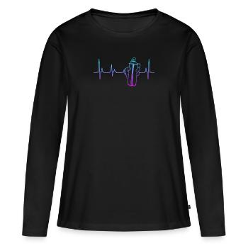 Graffiti artiste Spray bombe laque - T-shirt manches longues Premium bio Femme - noir - Devant - Julia (174cm)