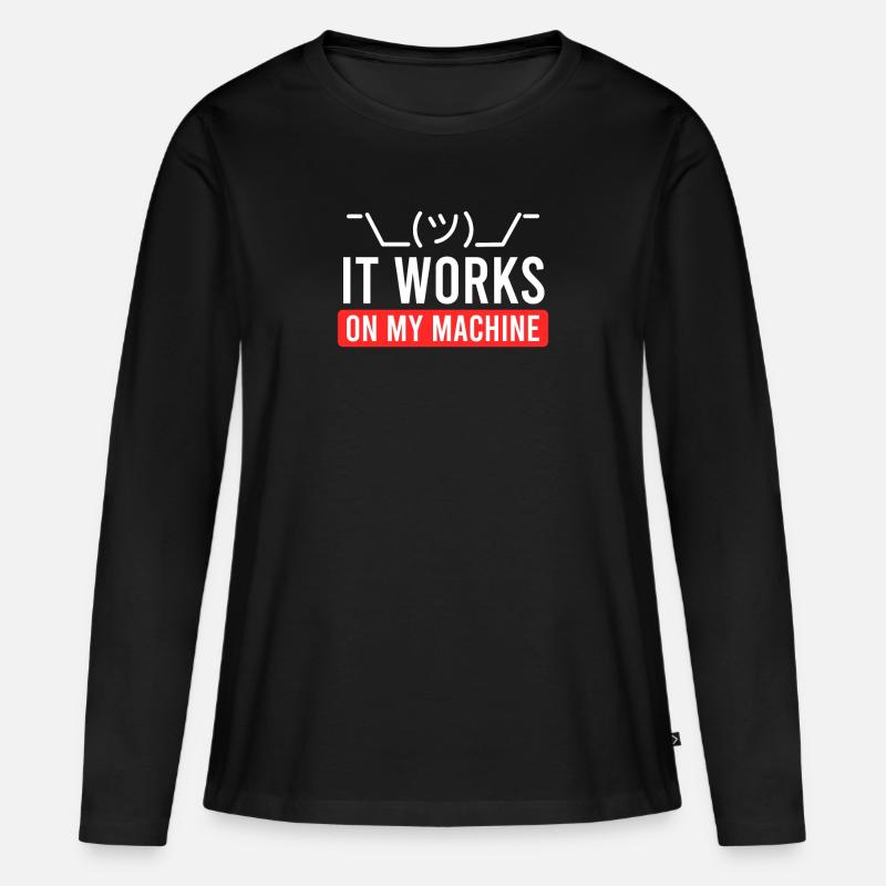 Coder Spruch Software Tester Debugging Informatik - Frauen Premium Bio Langarmshirt - Schwarz