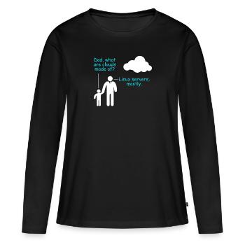 Coder Logiciel Développeur Blague Cloud Linux Server - T-shirt manches longues Premium bio Femme - noir - Devant - Julia (174cm)