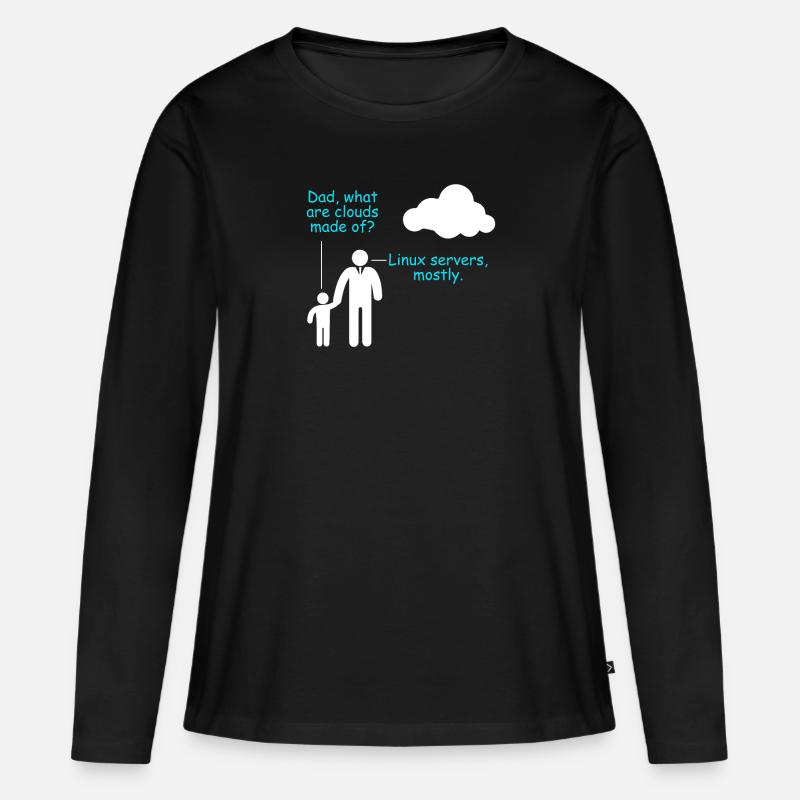 Coder Software Entwickler Witz Cloud Linux Server - Frauen Premium Bio Langarmshirt - Schwarz