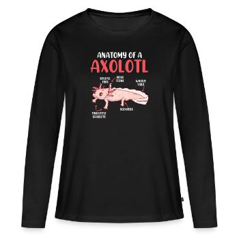 Aquarium Reptiil Lurch anatomie d’un axolotl - T-shirt manches longues Premium bio Femme - noir - Devant - Julia (174cm)