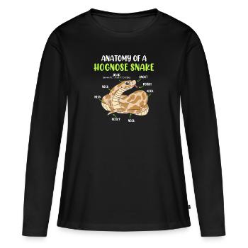 Schlange Anatomie Hakennasennatter Terrarium - Frauen Premium Bio Langarmshirt - Schwarz - Vorne - Julia (174cm)