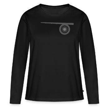 Pilote de moteur à turbine d’avion - T-shirt manches longues Premium bio Femme - noir - Devant - Julia (174cm)