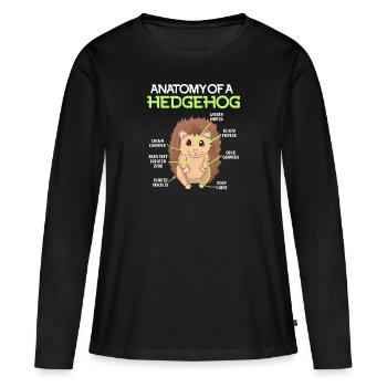 Anatomie d’un hérisson - T-shirt manches longues Premium bio Femme - noir - Devant - Julia (174cm)