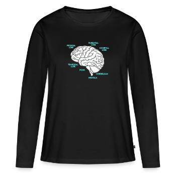 Anatomie d’un étudiant en médecine du cerveau - T-shirt manches longues Premium bio Femme - noir - Devant - Julia (174cm)