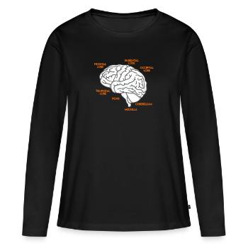 Médecine Étudier l’anatomie d’un cerveau médecin - T-shirt manches longues Premium bio Femme - noir - Devant - Julia (174cm)
