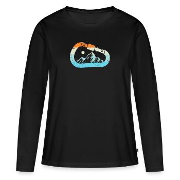 Grimpez les monts De l’Alpinisme Alpinisme Escalade - T-shirt manches longues Premium bio Femme - noir - Devant - Julia (174cm)