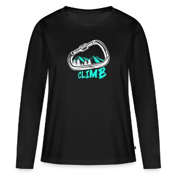 Escalade Escalade Escalade libre - T-shirt manches longues Premium bio Femme - noir - Devant - Julia (174cm)