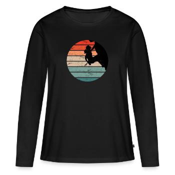 Escalade escalade escalade Boulder - T-shirt manches longues Premium bio Femme - noir - Devant - Julia (174cm)