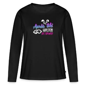 Apres Ski Spruch Apres Ski Hasen Betreuer - Frauen Premium Bio Langarmshirt - Schwarz - Vorne - Julia (174cm)