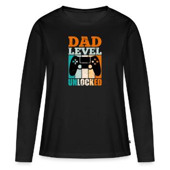 Werdender Papa 2022 Vater - Frauen Premium Bio Langarmshirt - Schwarz - Vorne - Julia (174cm)