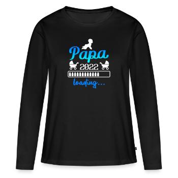 Werdender Papa 2022 Vater - Frauen Premium Bio Langarmshirt - Schwarz - Vorne - Julia (174cm)