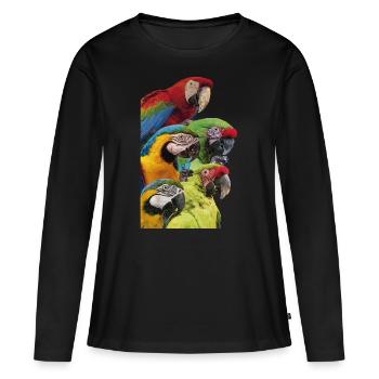 Aras - Frauen Premium Bio Langarmshirt - Schwarz - Vorne - Julia (174cm)