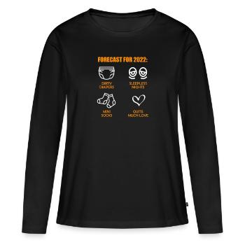 Bébé 2022 Prédiction papa devenir maman - T-shirt manches longues Premium bio Femme - noir - Devant - Julia (174cm)