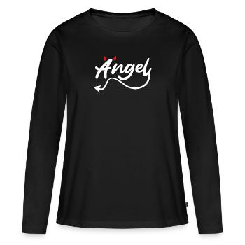 Diable Diable Ange - T-shirt manches longues Premium bio Femme - noir - Devant - Julia (174cm)