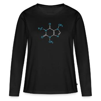 Formule de café Chimie Nerd Formule structurelle - T-shirt manches longues Premium bio Femme - noir - Devant - Julia (174cm)