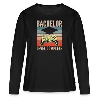 Bachelor Level Complete Bachelor Abschluss - Frauen Premium Bio Langarmshirt - Schwarz - Vorne - Julia (174cm)