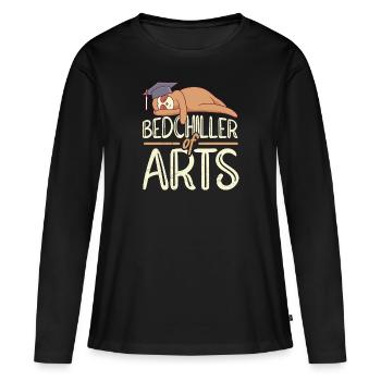 Bedchiller of Arts Baccalauréat Baccalauréat - T-shirt manches longues Premium bio Femme - noir - Devant - Julia (174cm)