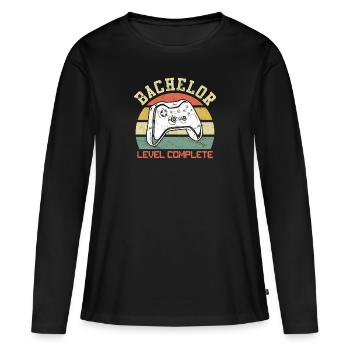 Bachelor Level Complete Bachelor - Frauen Premium Bio Langarmshirt - Schwarz - Vorne - Julia (174cm)