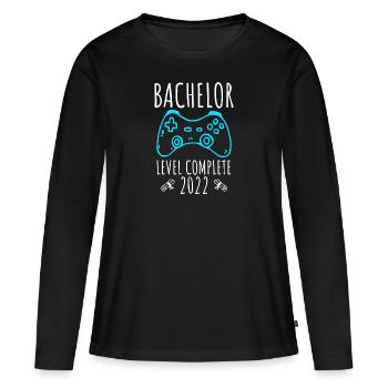 Baccalauréat Baccalauréat 2022 Terminé - T-shirt manches longues Premium bio Femme - noir - Devant - Julia (174cm)