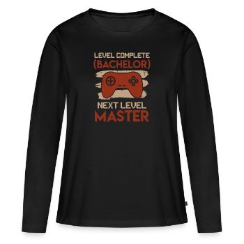 Bachelor Abschluss Bachelor Level complete - Frauen Premium Bio Langarmshirt - Schwarz - Vorne - Julia (174cm)